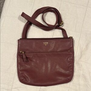 Burgundy Leather Crossbody Bag